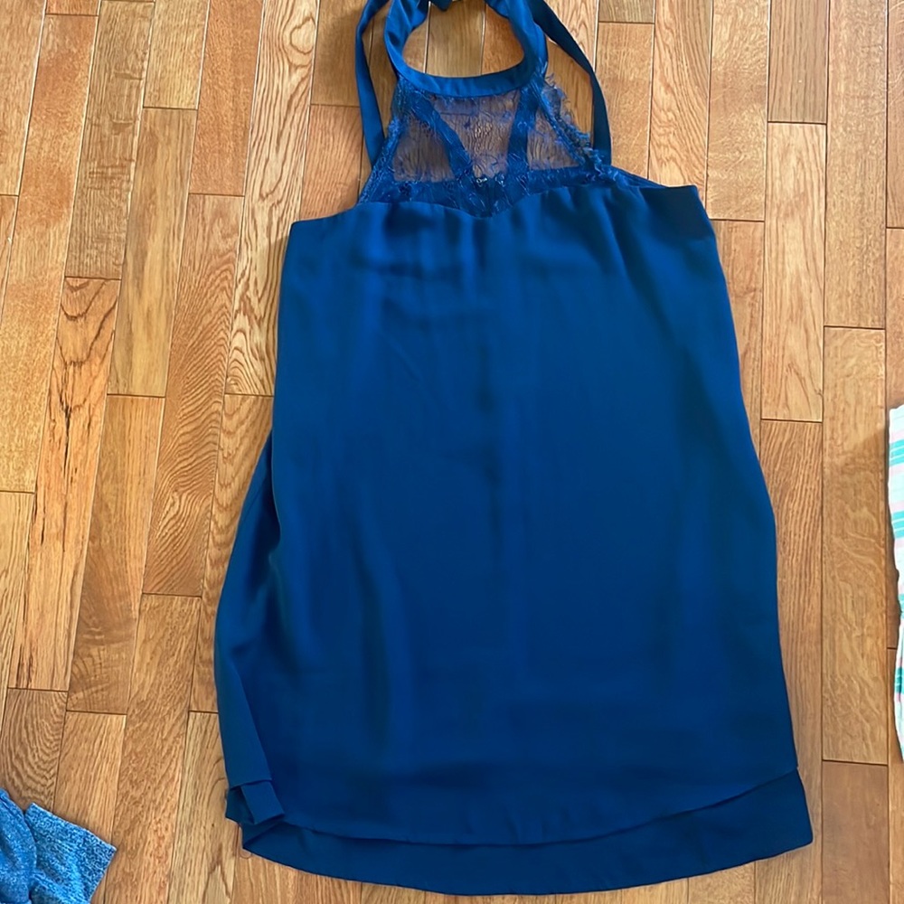 Lulus navy blue high neck dress